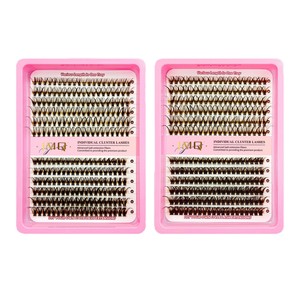 Jmq Individual <b>Cluster</b> <b>Lashes</b> 10 16mm D Curl Brown Synthetic False Eyelashes For Diy Extensions - Product Image 2