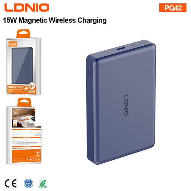 LDNIO PQ42 15W Magnetic Wireless Power Bank 10000mAh PD20W Fast Charging Flight Approved Travel Charger Wholesale Price