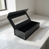 Boîte en carton magnétique réutilisable et écologique, de qualité alimentaire, avec fenêtre en PVC et finition mate, pour bonbons, truffes, mariage, Saint-Valentin