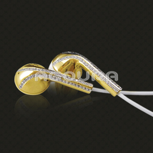 Écouteur OEM personnalisé en or avec diamant écouteur en métal câblé - Product Image 6