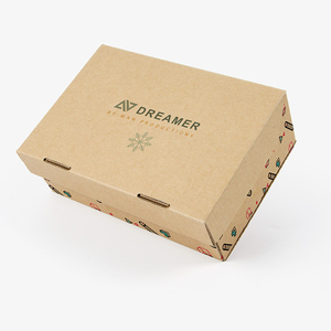 Emballages de chaussures en carton ondulé recyclé avec logo personnalisé imprimé en kraft brun avec gaufrage - Product Image 2