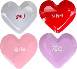 Valentinstag Macaron Farbe Melamin Hochzeits geschenke Halter Mischen Glitzer Pulver Herzform Ringe Tablett Geschirr Teller