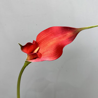Realistische Doppelblüten-Kalla-Lilie aus PU, Hochwertige Kunstblume für Hochzeit, Ostern, Heimdekoration und Blumensträuße