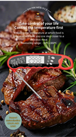 Termometer makanan Digital logam ABS ramah lingkungan, termometer makanan layar LCD lampu latar baca cepat tahan air rotasi 180 derajat