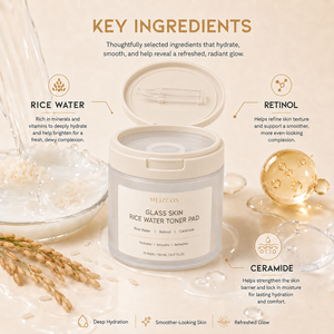 Pads Toniques à l'Eau de Riz Marque Blanche, Nettoyants Visage au Rétinol et Céramide, Hydratants Lissants Effet Peau de Verre, Soin de la Peau OEM ODM, 70 Tampons - Product Image 4
