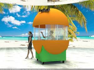 Hình Dạng Cam Đứng Ở Ngoài Trời | Sáng Tạo Thức Ăn Đường Phố Truy Cập | Tùy Chỉnh Hấp Dẫn Ngoài Trời <span class=keywords><strong>Kiosk</strong></span> - Product Image 5