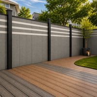 Clôture de balcon en WPC aspect bois naturel, faible entretien, résistante aux UV, pour cour et jardin, protection durable de la propriété