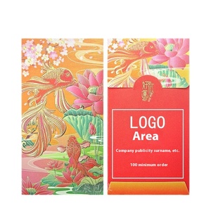 Sobre rojo de primavera creativo con papel dorado de <span class=keywords><strong>concha</strong></span> dura engrosada, logotipo impreso colorido, modelo de mil yuanes para producción de regalos - Product Image 5