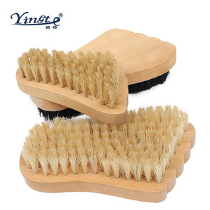Yinste Foot Shaped <b>Shoe</b> Brush Pig Hair Solid Wood Cleaning Brush For <b>Nursing</b> And Care 2 Pieces - Product Image 1