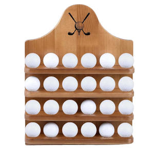 Custom Wooden Wall Mounted Storage Rack For <b>Golf</b> <b>Balls</b> Natural Wood Color Durable Multipurpose Organization Shelf - Product Image 2