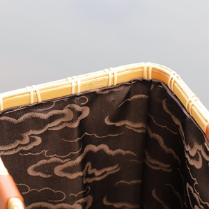 <b>Bamboo</b> Woven Tea Storage Basket 40x40x25cm Rectangle With Leather Straps For Tea Ceremony - Product Image 4