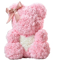 HFlora Bestseller 25cm PE-Schaum Teddy-Rosenbär zum Valentinstag Fabrik-Großhandel Schaumstoff-Blumen Rosenbären mit Geschenkbox