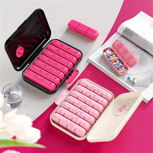 Boîte à pilules hebdomadaire portable, étanche et anti-humidité, avec couvercle rabattable, vente en gros d'usine, boîte à pilules de luxe - Product Image 5