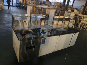 Mesa de Trabajo para Té de Burbujas de 2.1 Metros con Refrigerador para Cafetería - Product Image 3