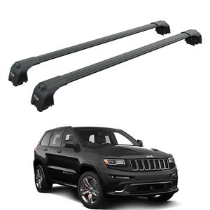 Barres transversales de toit Jeep Grand Cherokee WK2 SRT-8 en aluminium noir argenté - Product Image 1