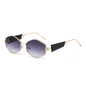 New Metal Light Weight UV400 <b>Square</b> Full Rim Fashion Personalized Diamond Gold Colored Outdoor Beach <b>Sunglasses</b> - Product Image 4