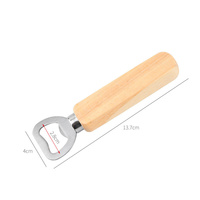 Ouvre-bouteille en acier inoxydable avec Logo personnalisé, pour Bar, avec poignée en bois, 1 pièce