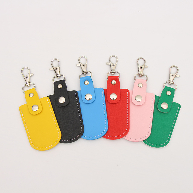 High Quality Leather Case for USB Flash Drive Key Ring Pouch Bag Case Protective PU Leather Pouch Keychain