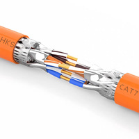 Kabel Jaringan Cat7A SFTP Terperisai dengan Konduktor Tembaga Padat 10Gbps 1000MHz, Selubung PVC/LSZH, Gulungan Kayu Kustom