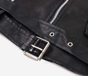 Giacche da donna alla moda stile Slim Streetwear Casual in tinta unita cappotto da donna <span class=keywords><strong>giacca</strong></span> nera in pelle da <span class=keywords><strong>moto</strong></span> - Product Image 6