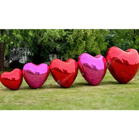 Ballon miroir gonflable de qualité supérieure en PVC, forme cœur, boule miroir brillante pour décoration de fête