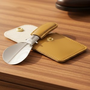Portable Folding Shoehorn Keychain With Pu <b>Pouch</b> Durable Accompanied Leather Bag Set for Both <b>Men</b> Women - Product Image 5