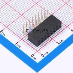 XDM200-2-08-W-6.35-G0 Pin Socket Bent Lead Through Hole,P=2mm Connector 2x8P 2mm Square Hole Right Angle Insert - Product Image 1