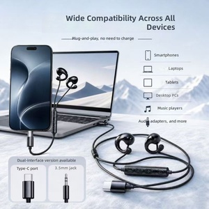 Ear Clip Does Not Fit in Ears Digital Noise Reduction Bone Conduction Office Use Type-C 3.5mm <strong>Interface</strong> Wired Headphones - Product Image 5