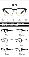 Lunettes anti-lumière bleue artisanales à 7 couches de peinture par pulvérisation, monture carrée TR90 avec noyau métallique interne pour boutique