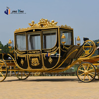 Carroza Eléctrica Multiusos con Adornos Dorados para Parques de Atracciones, Bodas y Recorridos Turísticos