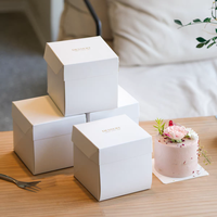 Boîte à gâteau écologique à clipser, sans colle ni ruban adhésif, emballage de boulangerie avec système de fixation, boîte à mousse, boîte à gâteau en tranches
