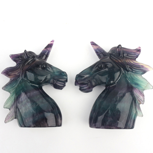 Vente en gros de licorne ovale sculptée en cristal de fluorite naturelle écologique - Product Image 5