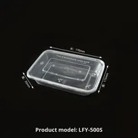 Boîte à lunch rectangulaire jetable de 1000 ml, en PP transparent épaissi, avec revêtement UV, pour nouilles, sushis, salades, plats rapides, bento, soupe, à emporter