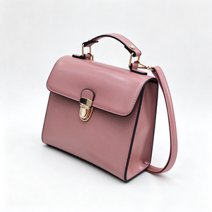 Mini <b>Women's</b> Vintage <b>Briefcase</b> Style Waterproof Foldable Zipper Closure Small Capacity Shoulder Crossbody Handbag - Product Image 3