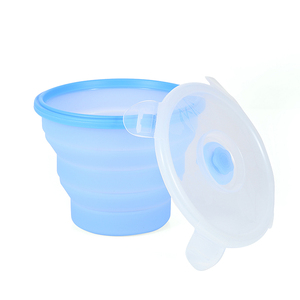 Utensilios de cocina personalizado calidad alimentaria ronda contenedor de alimentos con tapa plegable de silicona de la caja de almuerzo - Product Image 4