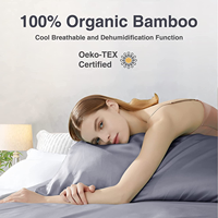 Ensemble de draps de lit en fibre de bambou 100% moderne et rafraîchissant, tissage solide, doux, respirant, confortable, luxueux, 300 fils, antibactérien, 16 pouces de profondeur