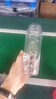 Bouteille d'eau réutilisable classique 500 ml, style tendance, en plastique transparent Tritan avec couvercle métallique