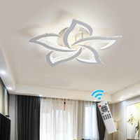 TSINYE Moderne Smart LED Plafonnier Acrylique Fleur Lustre avec Télécommande pour Chambre & Salon