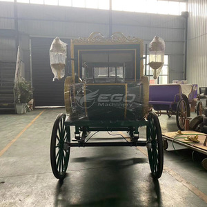 Charrette royale de luxe verte et dorée pour mariage, chariot tiré par des chevaux, et calèches royales à vendre - Product Image 6