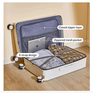 Tas Travel Jinjing Valise De Voyage 20 24 Inci Koper Wanita Dengan Tempat Cangkir dan USB Pegangan Lebar Bagasi Kabin - Product Image 2