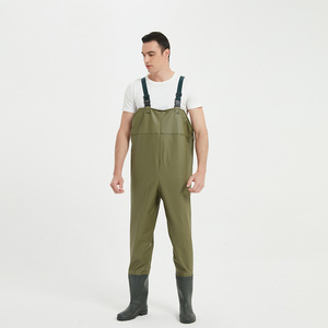 Nouvel ensemble de waders de pêche en PVC pour hommes, style populaire, imperméables, avec bottes intégrées et pantalon de poitrée, pour la pêche à la mouche et l'agriculture - Product Image 2