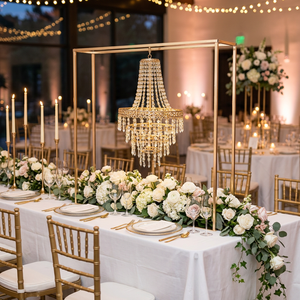 LEDA Chandelier de table en fer pour mariage, best-seller, avec bougies interchangeables, idéal pour la décoration d'événements et de fêtes d'anniversaire - Product Image 1
