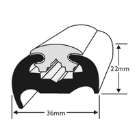 Profil de protection de bateau en PVC blanc de 36 mm avec protection contre les rayures