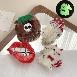 Bộ Xương mới vui Halloween tóc Clip tối Gió Thỏ tóc Clip cá mập tóc Clip - Product Image 1