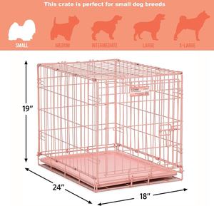 Animaux de compagnie 24 pouces mode Cages pour animaux caisse pliante pour chien sécurité renforcée comprend un diviseur de casserole étanche Cages pour animaux de compagnie maisons - Product Image 3