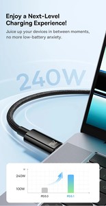 Câble <span class=keywords><strong>USB</strong></span> C <span class=keywords><strong>Baseus</strong></span> 240W pour <span class=keywords><strong>iPhone</strong></span> 17 16 15 Plus Pro Max Supercharge pour Macbook Chargeur rapide Câble de type C pour xiaomi Samsung - Product Image 4