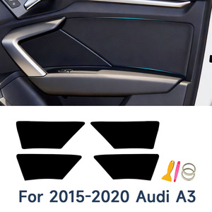 Cubierta de Cuero para Panel de Puerta de Audi A3, Cuero Artificial Negro, Instalación Adhesiva, Kit de Acabado Interior 2015-2020 - Product Image 4