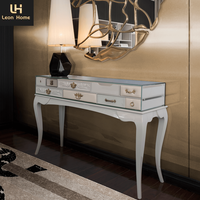 Console moderne de style italien sur pieds en bois massif de luxe personnalisée fabriquée à la main en usine