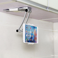 Support de tablette en aluminium réglable et étanche pour appareils de 4,7 à 10,1 pouces, montage mural/cuisine, utilisation sur lit/bureau, multi-angles
