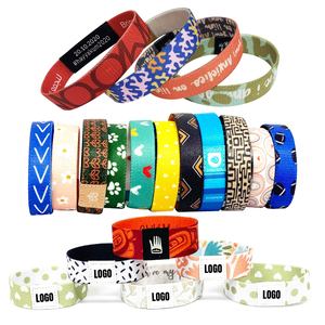 Giá Rẻ Biểu Tượng Tùy Chỉnh Mới Nhất Phong Cách Đàn Hồi Wristband Đảng Sport Polyester Vòng Đeo Tay Thời Trang Đàn Hồi Ban Nhạc Cổ Tay - Product Image 2